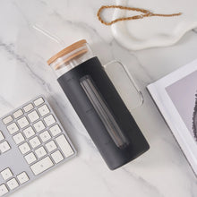 Mainstays Glass 22oz Tumbler with Black Protective Silicone Sleeve, Bamboo lid, Glass Straw - Brands For Less USA