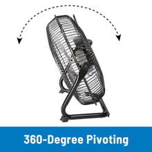 Mainstays 9 Inch High Velocity Metal 3-Speed Fan with 360-Degree Tilt and Wall Mount