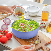 Vesteel 8Pcs Mixing Bowl Set with Lids, Nesting Plastic Bowls for for Mixing Serving Preparing Storage, Kitchen Prep Bowls, Dishwasher Safe, Blue