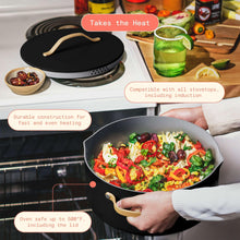 Beautiful 8 Quart Ceramic Non-Stick Stock Pot with Strainer Lid, Black Sesame by Drew Barrymore - Brands For Less USA