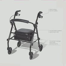 Equate Rolling Walker for Seniors, Rollator with Seat and Wheels, Black, 350 lb Capacity - Brands For Less USA