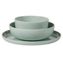 Gibson Home Candy Skies 12 Piece Unbreakable Wheat Straw Melamine Plates and Bowls Dinnerware Set - Outdoor, Camping, & Everyday Use - Matte Exterior/Shiny Interior Green - Brands For Less USA