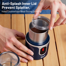 Atilioo Coffee Grinder, Cordless Electric Spice Herb Grinder with Stainless Steel Blades, Low Noise, Ideal for Home/Travel/Camping, Blue