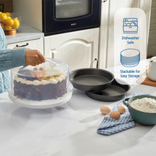 Mainstays 12 inch Clear Cake Carrier with 2pk 9 inch Gray Round Pans, Carbon Steel - Brands For Less USA