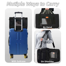 Roypet Small and Medium Pet Carrier, Airline Approved, Collapsible Travel, Black, 15 Lb Limit