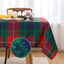 Romanstile Christmas Rectangle Green Plaid Tablecloth - 60 x 84 inch - Checkered Water Stain Resistant Table Cover, Washable Polyester Table Cloths for Xmas Dinner/Party Decoration/Holiday