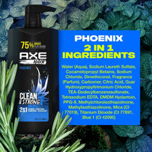 (4 pack) Axe Phoenix Moisturizing 2-in-1 Shampoo and Conditioner, Crushed Mint and Rosemary, 28 fl oz