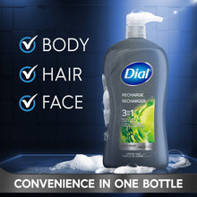 (4 pack) Dial Recharge 3-in-1 Men's Body Wash for Body, Hair, & Face, Cedar Leaf Scent, 32 fl oz