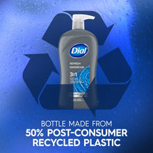 (4 pack) Dial Refresh 3-in-1 Men's Body Wash for Body, Hair & Face, Blue Sage Scent, 32 fl oz