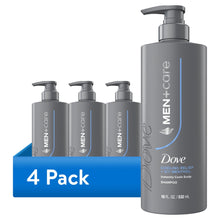 (4 pack) Dove Men+Care Shampoo for Instantly Cools Scalp Cooling Relief with Icy Menthol, 18 fl oz 1 Count