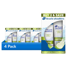 (4 pack) Head and Shoulders Green Apple Shampoo and Conditioner Dual Pack, All Hair Types