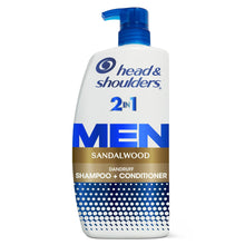 (4 pack) Head and Shoulders Men 2 in 1 Dandruff Shampoo and Conditioner, Sandalwood, 28.2 fl oz