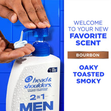 (4 pack) Head and Shoulders Mens 2 in 1 Dandruff Shampoo and Conditioner, Anti-Dandruff Treatment, Bourbon for Daily Use, Paraben Free, 28.2 oz