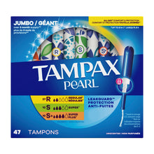(4 pack) Tampax Pearl Tampons Multipack with LeakGuard Braid, Regular/Super/Super Plus, 47 Count