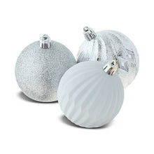 50-Count Silver and White Shatterproof Christmas Ornaments, by Holiday Time