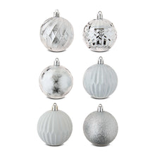 50-Count Silver and White Shatterproof Christmas Ornaments, by Holiday Time