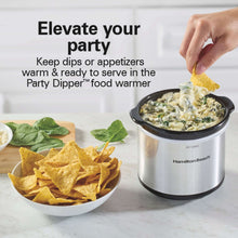 Hamilton Beach 7 Qt Programmable Slow Cooker, Stoneware Crock with Removable Pot, Includes Party Dipper Food Warmer, Stainless Steel