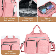Diaper Bag Tote,AILKIN Baby Diaper Bag with 3 Insulated Pockets Adjustable Shoulder Strap Dry & Wet Compartment Large Capacity Bag Maternity Mommy Travel Diaper Bag for Boys Girls,Women(Pink)