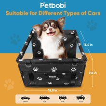 Petbobi Dog Car Booster Seat Travel Carrier for Dog Cat Portable Travel Bag with Seat Belt Safety Stable for Travel Pet Car Seat with Clip on Leash and Storage Package