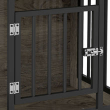 Dextrus 27.2" L 2-in-1 Dog Crate Furniture, Indoor Iron-Wood Dog Cage With Waterproof Top, Safety Corners,Steel Lock,for Small Dogs up to 30 lb,Gray,27.2"L x 20.1"W x 24"H