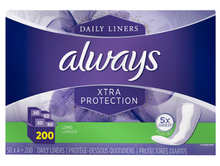 Always Xtra Protection Pantiliners, 200 ct.