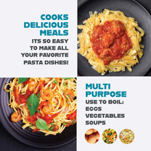 Gotham Steel 5 Qt Nonstick Pasta Pot with Strainer Lid & Twist and Lock Handles, Multipurpose Stock Pot, Dishwasher Safe, Aqua Blue - Brands For Less USA