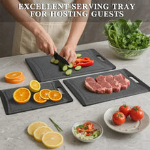 Extra Large Cutting Boards, AOKIWO Plastic Cutting Boards for Kitchen (Set of 3)Meat, Veggies Cutting Board Set Dishwasher Chopping Board with Juice Grooves Easy-Grip Handles, Dark Grey