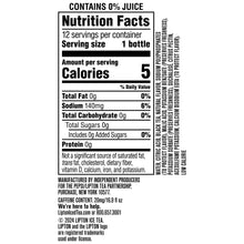 Lipton Zero Sugar Peach Iced Tea, 16.9 fl oz, 12 pack Bottles