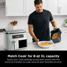 Ninja Foodi 4-in-1 8 Qt Air Fryer, 2 Basket, XL Capacity, with DualZone Technology, Air Fry, Roast & More, DZ100WMWH Dove