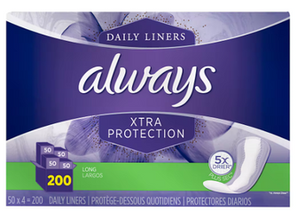Always Xtra Protection Pantiliners, 200 ct.