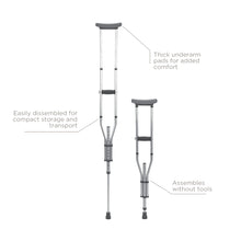 Equate Universal Crutches – Adjustable Walking Support for Adults - Brands For Less USA