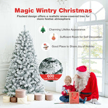 Costway CM22067 6 ft. Unlit Premium Snow Flocked Hinged Artificial Christmas Tree