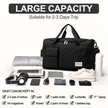 DAKIMOE Travel Duffle Bag for Women Men, Weekender Bags Carry on Gym Bag with Wet Pocket/Adjustable Strap/Shoe Compartment, Foldable Waterproof Overnight Tote Bag for Plane Sports Dance, Black