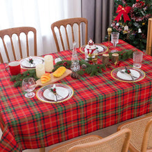 Romanstile Christmas Rectangle Red Plaid Tablecloth - 60 x 84inch - Checkered Water Stain Resistant Table Cover,Washable Polyester Table Cloths for Xmas Dinner/Party Decoration/Holiday