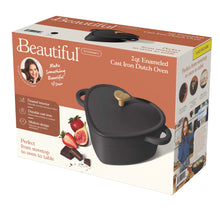 Beautiful 2QT Cast Iron Heart Dutch Oven, Black Sesame by Drew Barrymore - Brands For Less USA