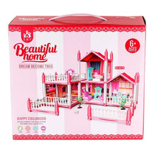 Anpro Pink Dollhouse Pretend Play Set for Kid, Big Villa Princess Castle, 5 Rooms Dollhouse with Doll Toy Figure for Boys and Girls Age 3+ Play House Gift Toys and Christmas - Brands For Less USA