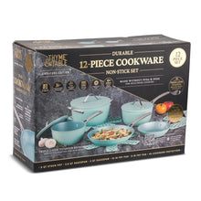 Thyme & Table 12 Piece Non-Stick Acadia Cookware Set, Pots and Pans Set - Blue - Brands For Less USA