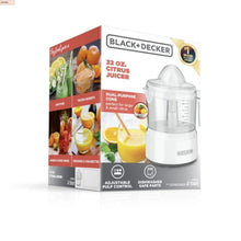 BLACK+DECKER Manual Citrus Juicer, 32 oz, White Plastic, Self-Reversing Cone