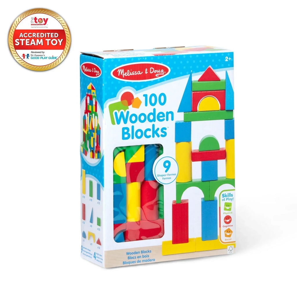 Melissa & Doug 100 Wood Blocks– Brands For Less USA