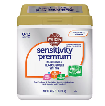 Wellsley Farms Sensitivity Premium Milk Based Powder Infant Formula With Iron, 48 oz.