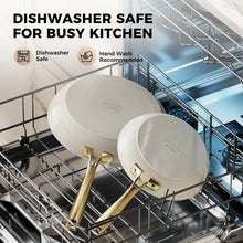 Sanho Ceramic Nonstick Fry Pan Set, 2-Piece (8 & 10 inch) Skillets, Diamond-Titanium Coating, Oven & Induction Safe, Non-Toxic - Brands For Less USA