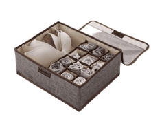Foldable Drawer Closet Organizers, 12+1-Grid Option for Underwear, Socks, Belts and Ties, Pack of 4