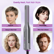 NEXPURE 1/2" Flat Iron Hair Straightener & Curler, 2 in 1 Ceramic Mini Straightener, Travel Iron, 30s Fast Heat Up, Purple