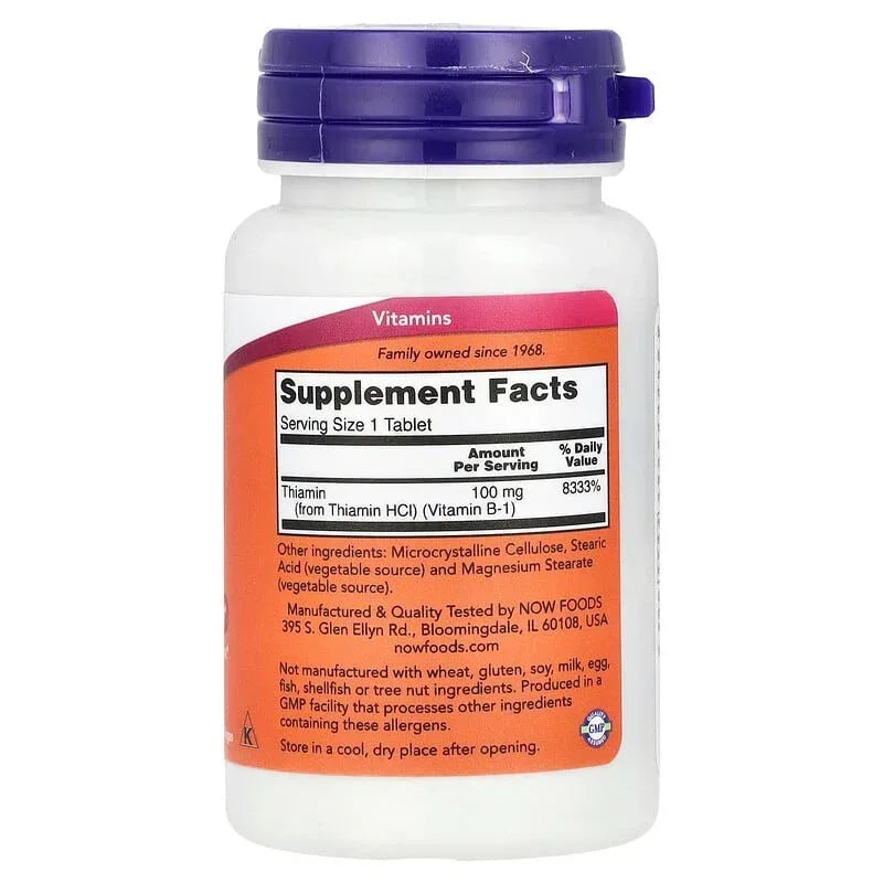 NOW Foods, B-1, 100 mg, 100 Tablets– Brands For Less USA