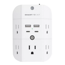 Smartpoint 5-Outlet Power hub with USB Ports and Automatic Night Light