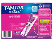 Tampax Radiant Tampons Trio Pack with LeakGuard Braid, Lite/Regular/Super Absorbency, 80 ct. - Unscented