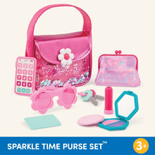 Battat Sparkle Time Pink Purse Set with Phone Keys Card Makeup, Toddler and Preschool Toys