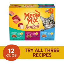 Meow Mix Savory Morsels Seafood Favorites Variety Pack, 2.75 oz Can (12 Pack)