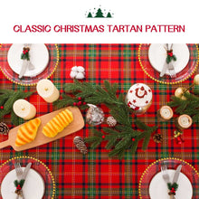 Romanstile Christmas Rectangle Red Plaid Tablecloth - 60 x 84inch - Checkered Water Stain Resistant Table Cover,Washable Polyester Table Cloths for Xmas Dinner/Party Decoration/Holiday