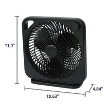 Mainstays New 9-inch Box Indoor Comfort Personal AC Electric Fan, 3 Speeds, Black